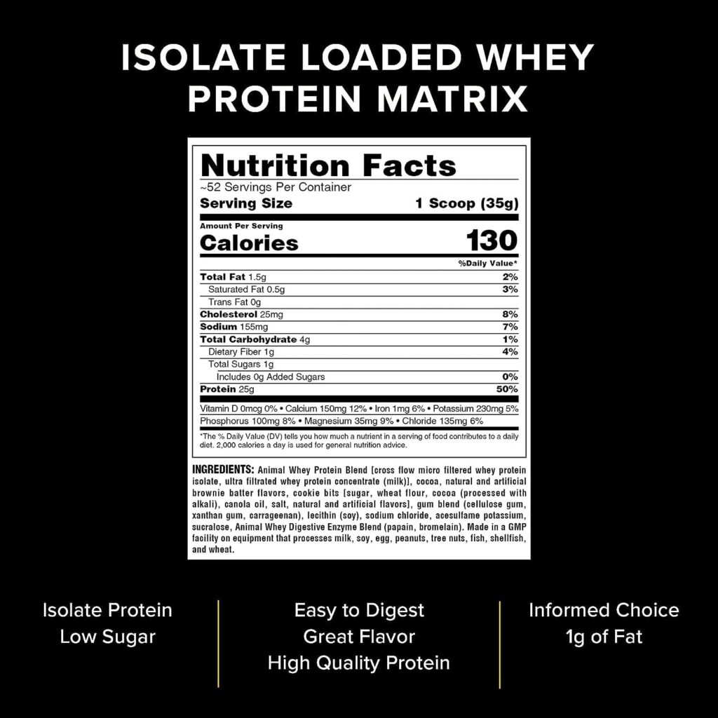 Animal Whey Isolate Whey Protein Powder, Strawberry, 4 Pound, 64 oz