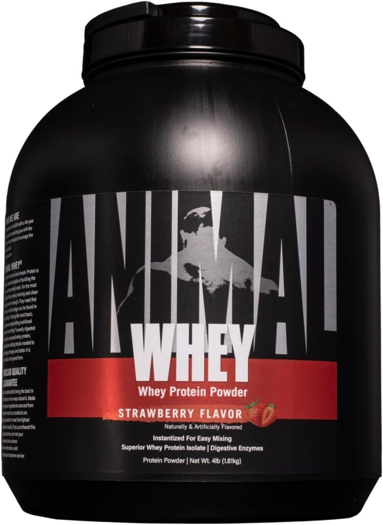 Animal Whey Isolate Whey Protein Powder, Strawberry, 4 Pound, 64 oz