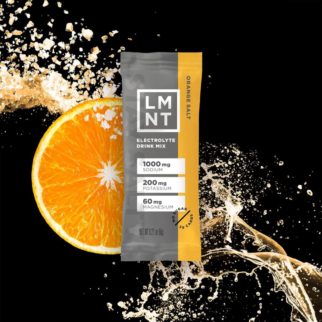 LMNT Keto Electrolyte Powder Packets| Paleo Hydration Powder| No Sugar, No Artificial Ingredients | Orange Salt | 30 Stick Packs