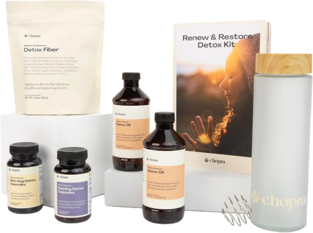 chopra Renew  Restore Detox Kit | 7-Day Cleanse with Proven Ayurvedic Ingredients | 8 Piece Kit