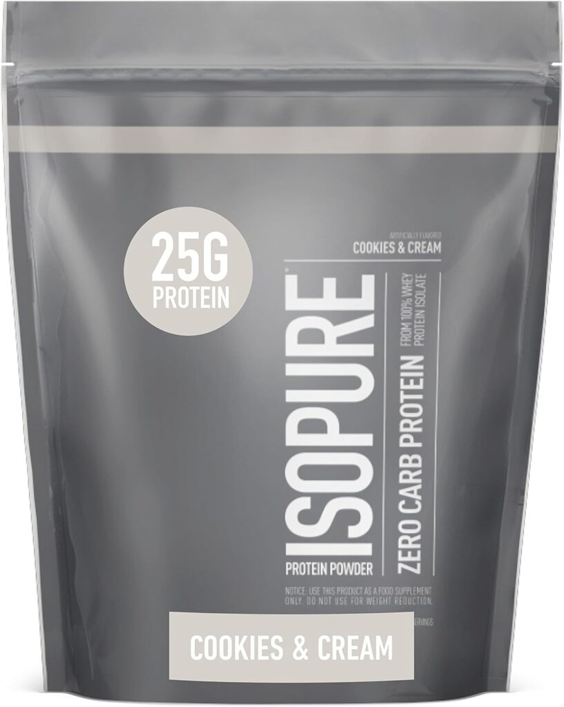 Isopure Protein Powder, Zero Carb Whey Isolate, Gluten Free, Lactose Free, 25g Protein, Keto Friendly, Strawberries  Cream, 110 Servings, 7.5 Pound (Packaging May Vary)