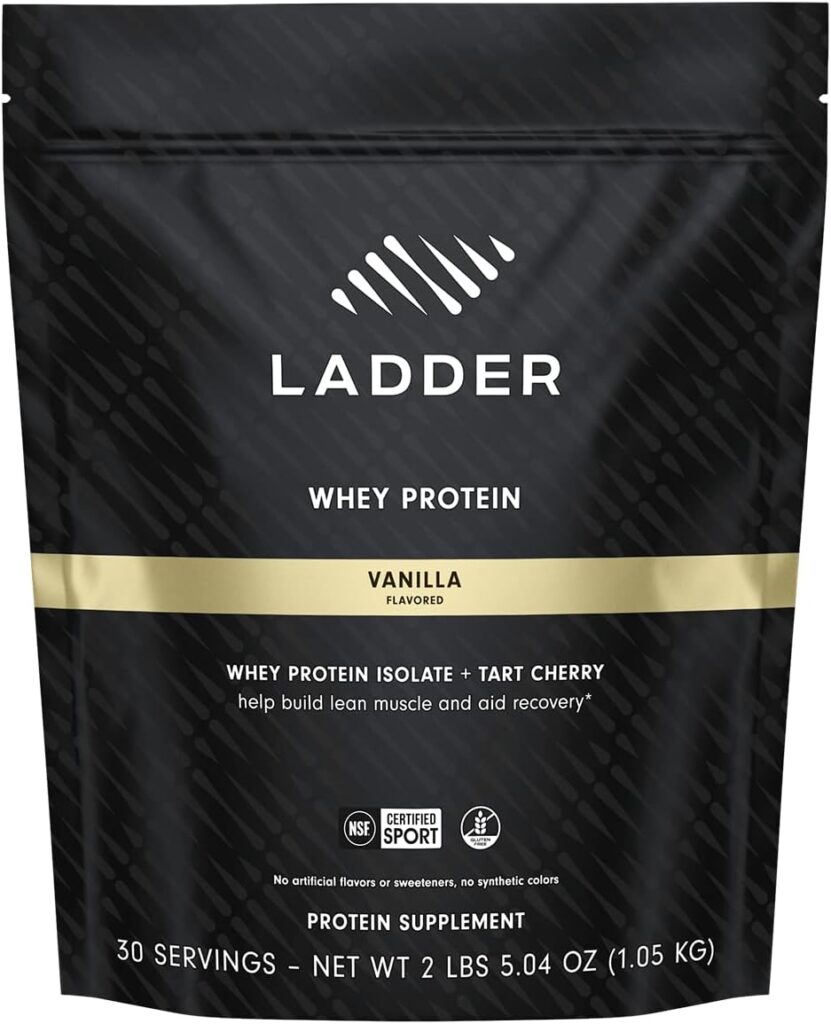 LADDER Whey Protein Powder, 26g Protein for Muscle Gain, 7g BCAAs, 14g EAAs, No Artificial Sweeteners, NSF Certified Supplements (Chocolate, 30 Serving Bag)