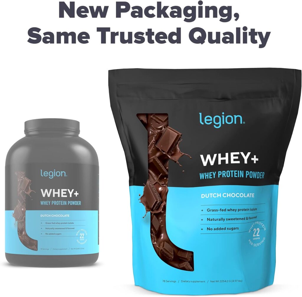 LEGION Whey+ Whey Protein Powder (Chocolate Peanut Butter) - Low Calorie Whey Isolate Protein Powder - Non-GMO, Lactose-Free, Sugar-Free Whey Protein Isolate Powder from Grass Fed Cows (30 Servings)