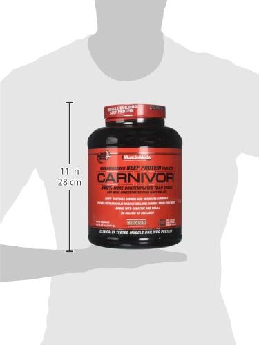 MuscleMeds, Carnivor Beef Protein Isolate Powder 56 Servings, Chocolate, 72 Ounce,4.5 Pound (Pack of 1),002542