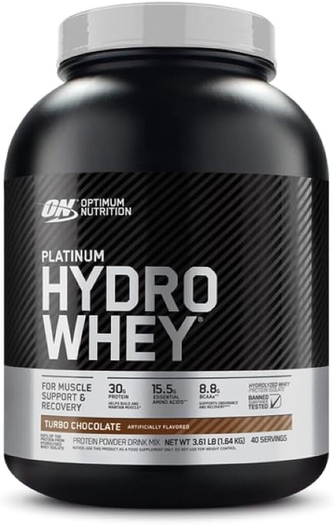 Optimum Nutrition Platinum Hydrowhey Protein Powder, 100% Hydrolyzed Whey Protein Isolate Powder, Flavor: Turbo Chocolate, 3.5 Pounds