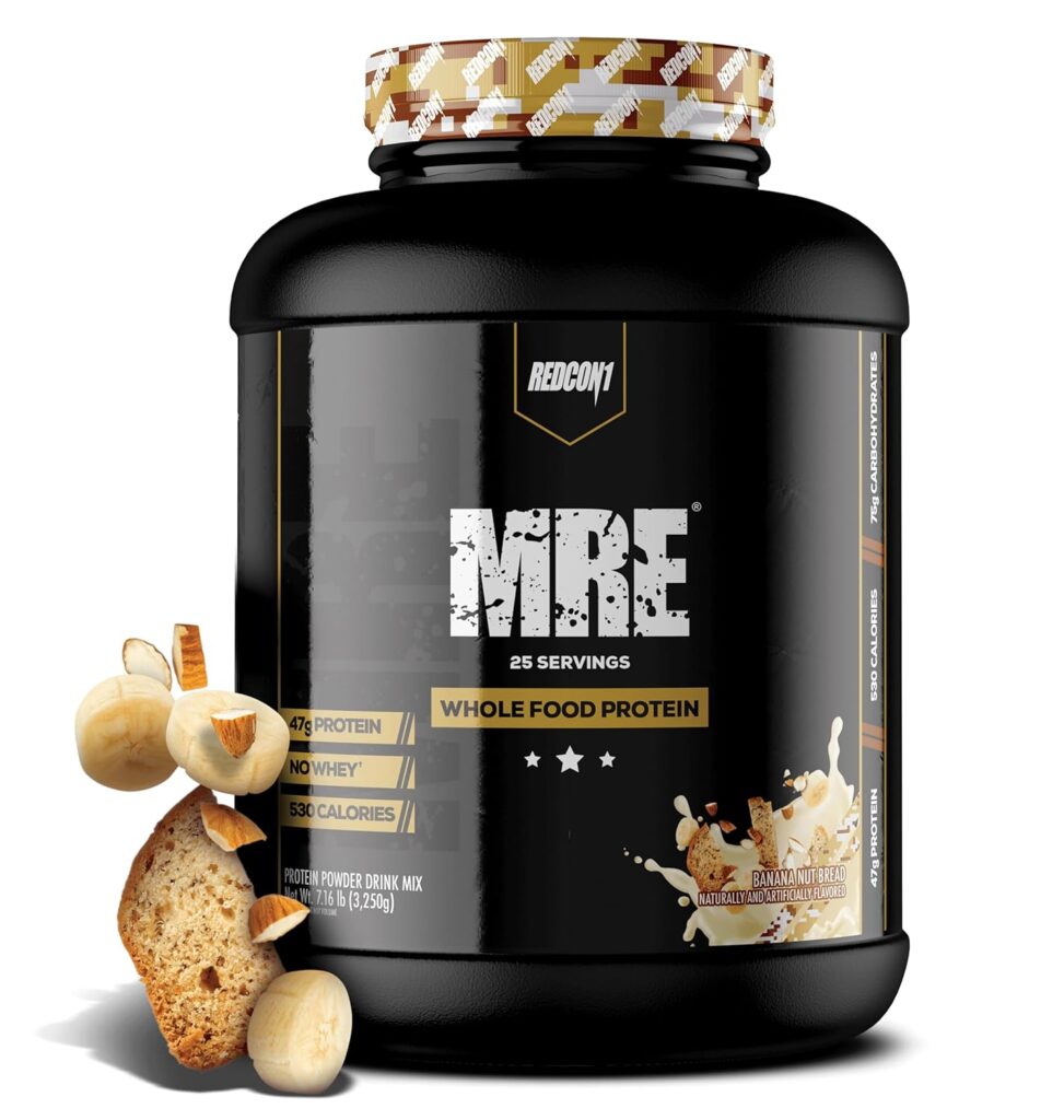 REDCON1 MRE Meal Replacement Supplement, Fudge Brownie - Whole Food Protein + Carbohydrate Blend with No Whey for Post Workout Fuel - Natural Protein Powder with MCT Oil + Amino Acids (7 lbs)